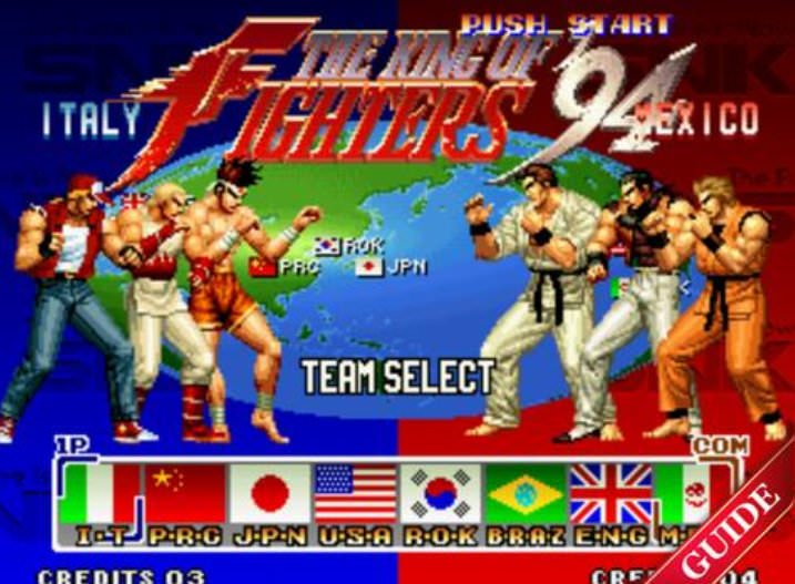 The king of fighters 94 team select
