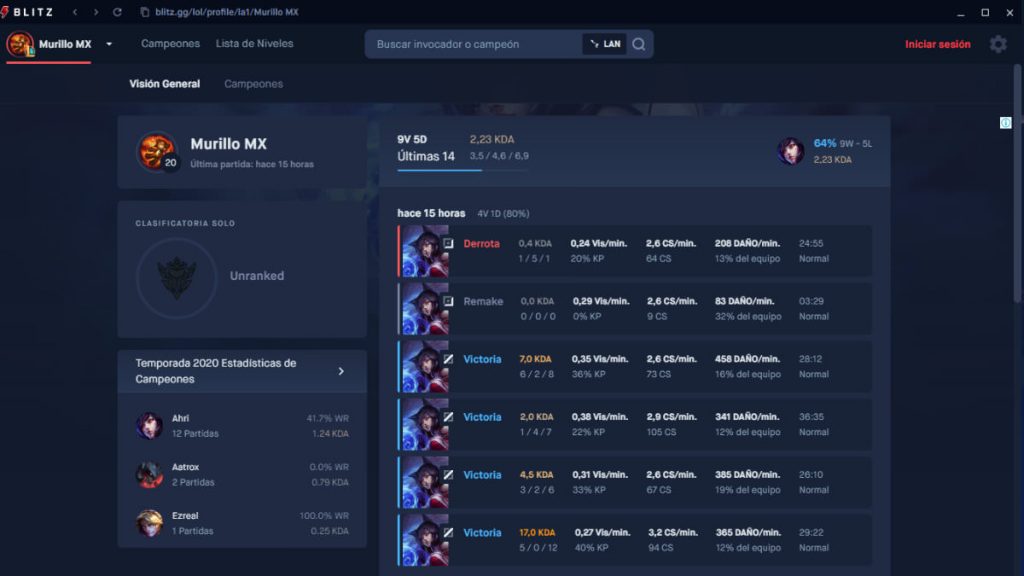 Blitz app: el aditamento perfecto para league of legends Perfil general en blitz