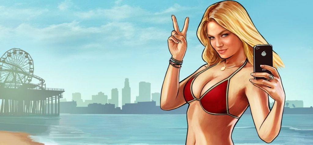 Chica en bikini rojo grand theft auto