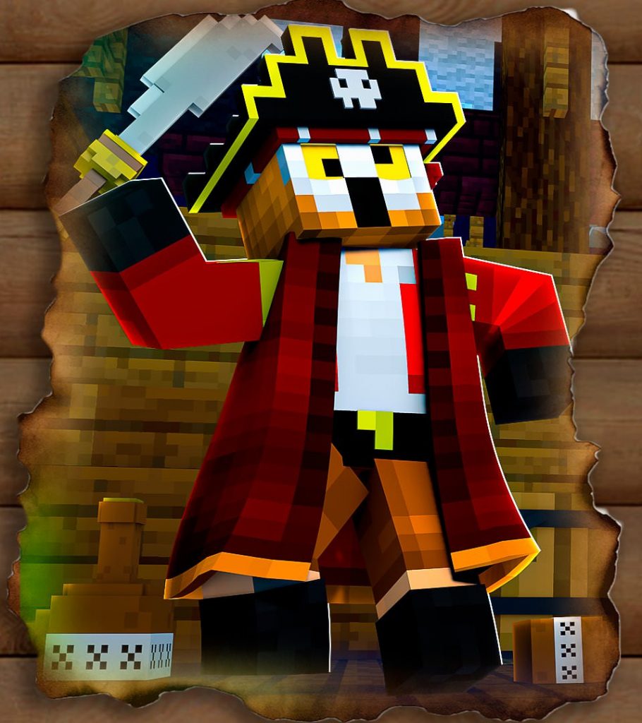 Integrantes de la serie de piratas en minecraft Fargan en la serie de piratas en minecraft