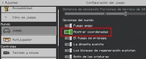 Agregar coordenadas en Minecraft