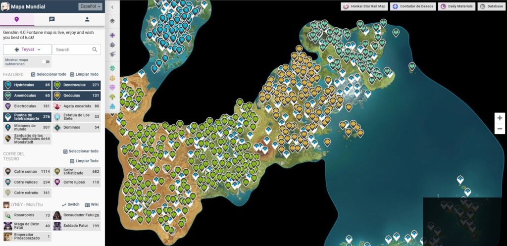 Mapa completo de genshin impact dinámico